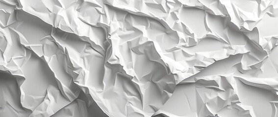 white crumpled paper texture background, white background, hyper realistic style