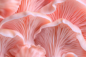 abstract pattern of macro pastel pink mushroom gills or coral,organic texture design