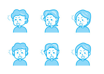 驚く女性のイラストセット