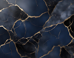 Dark blue and black, crackled marble background