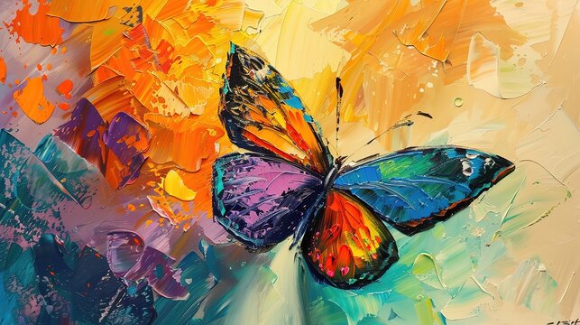 Spectacular abstract painting butterfly