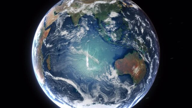 Realistic Earth From Space Zoom In Clouds Lesotho