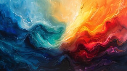 Fototapeta premium Abstract Painting Symbolizing the Journey of the Soul Beyond Physical Boundaries.