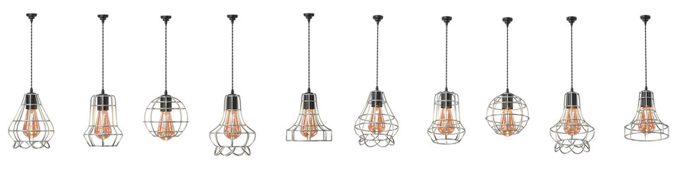 3d render Modern chandelier set . isolated on background .