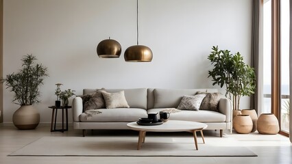 A modern and minimal living room, minimal interior design