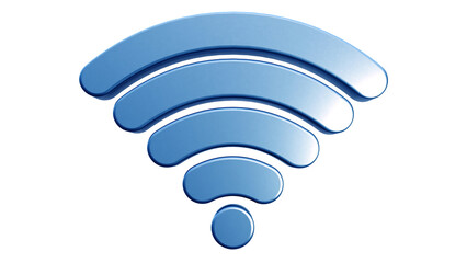 3D Wifi icon Blue,  3D Wifi Symbol Blue, İsolated 3D Wifi Symbol İcon Blue, Wireless Internet İcon Symbol Blue