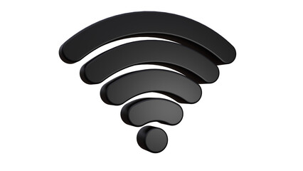 3D Wifi icon black, 3D Wifi Symbol Black, İsolated 3D Wifi Symbol İcon Black, Wireless Internet İcon Symbol Black
