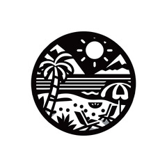 Obraz premium beautiful beach icon