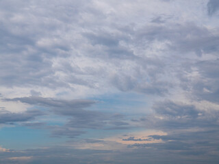 Many clouds in the sky with bruises