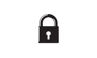 Lock logo simple flat icon on white background