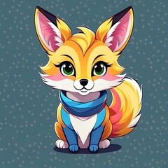 Vector fox character for t-shirt design