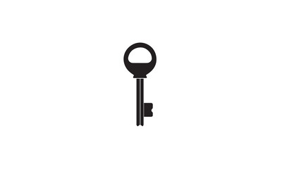 Lock Key black logo simple flat icon on white background