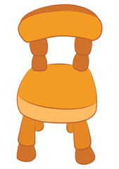 A wooden chair isolated on white background