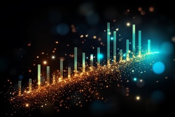 Futuristic arrow chart for digital transformation and business growth in economy