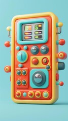 Fototapeta premium 3 model of a control system icon in a colorful, modern style