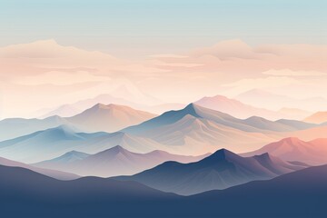 Beautiful pastel-colored mountain landscape with gentle slopes and a serene sky, showcasing natural beauty and tranquility.
