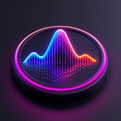 Photo of a 3D data monitoring icon with vibrant, colorshifting lighting effects