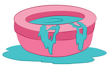 Water overflowing from the tub