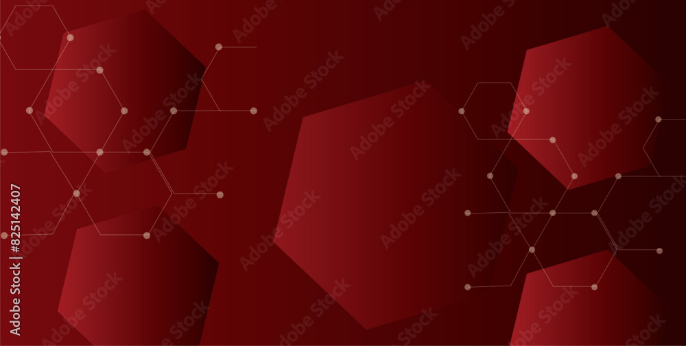 Poster futuristic hexagon illustration background.. modern creative red dynamic gradient.