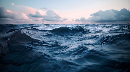Dramatic Seascape of Powerful Ocean Waves Crashing Against the Horizon During a Storm