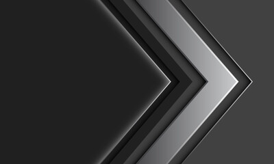 Abstract silver black arrow direction geometric grey blank space design modern futuristic background vector