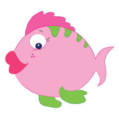 A Pink fish isolated on white background
