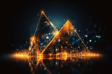 Futuristic arrow chart digital transformation in technology and business growth economy