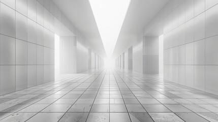 A perspective grid with an abstract vanishing point, showcasing converging lines that give an illusion of depth and distance, enhancing the minimalist aesthetic.