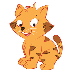 Cute cat isolated on white background