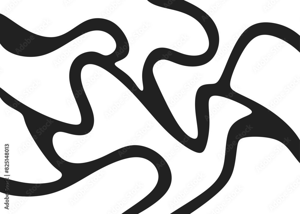 Poster abstract background with wavy curly lines pattern