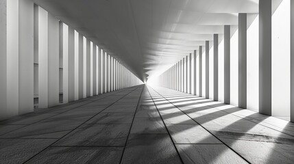 An abstract vanishing point background with geometric perspective, showcasing linear design and depth perception techniques to create a striking and minimalist visual effect.