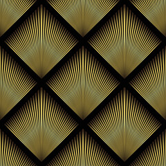 Art Deco Wallpaper. Black and gold seamless pattern in roaring twenties style. Line art deco background for interior design. Elegant art deco type