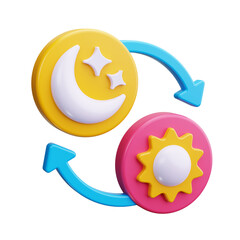 day and night 3d render icon