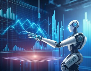 Intelligent robot, internet, digital technology, business intelligence, concept map