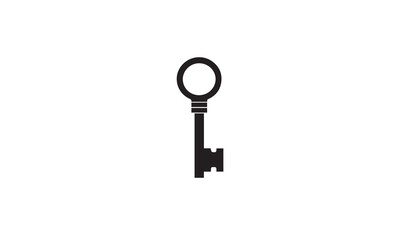 Lock Key black logo simple flat icon on white background