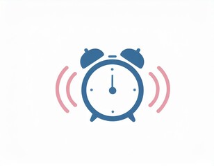 clock alarm icon, vector image on white background, logo