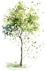 Flourishing Green Tree with Lush Foliage Blossoming in a Serene Outdoor Setting