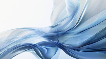 Create a 3D rendering of a blue and white abstract shape