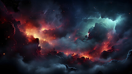 Digital space with Milky Way and nebula abstract graphic poster web page PPT background