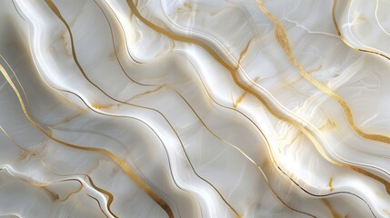 Abstract gray and white marble pattern with golden lines.