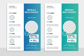 Food flayer Design for Resturant . spatial menu card flayer design tamplate