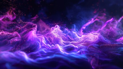 magical neon energy particles and waves glowing purple and pink flames abstract digital art 8