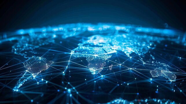 Illustrate the futuristic concept of a globalized world