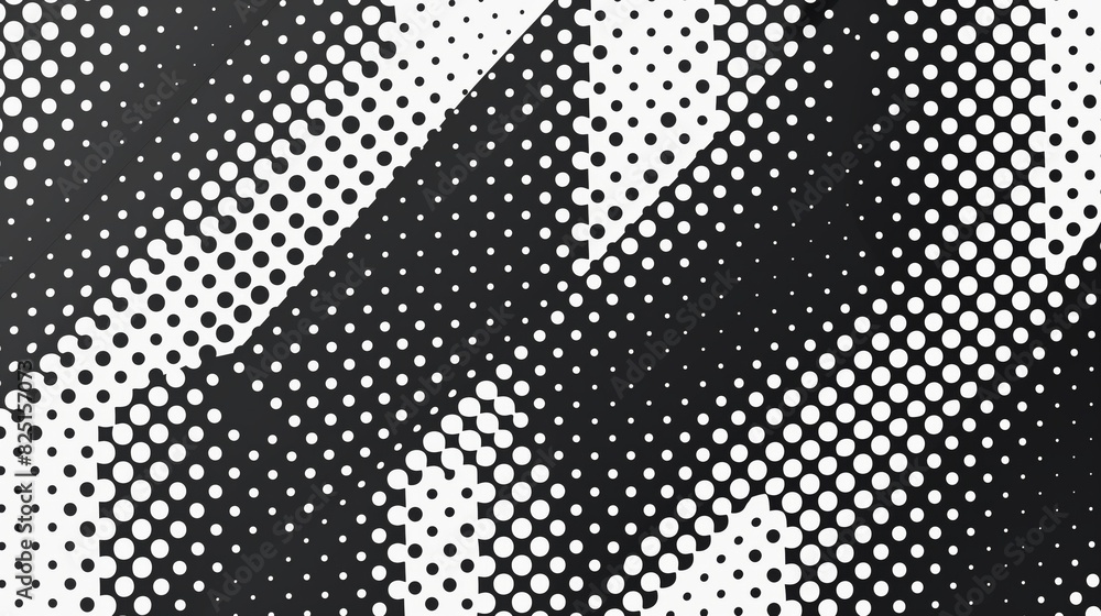 Poster vector graphic design of a pattern in black and white colors with dots.