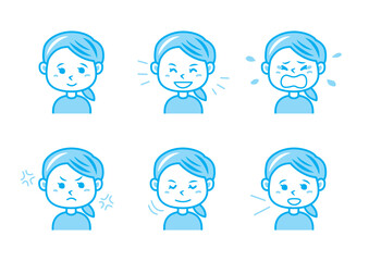 色々な表情の女の子のイラストセット