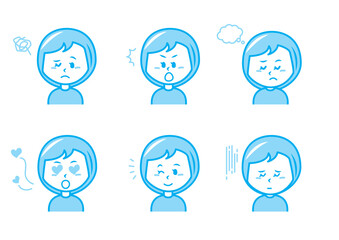 色々な表情の女の子のイラストセット