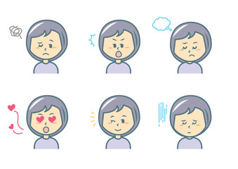 色々な表情の女の子のイラストセット