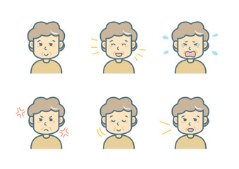 色々な表情の女性のイラストセット