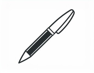 pen icon, vector image on white background, logo