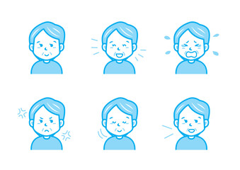 色々な表情の女性のイラストセット